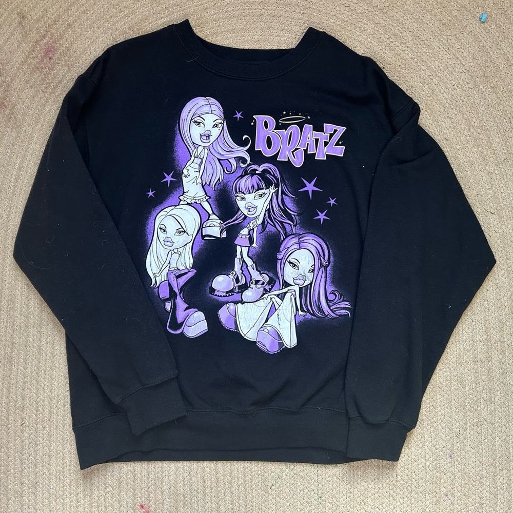 Y2K Bratz Black Sweatshirt with Purple Graphics